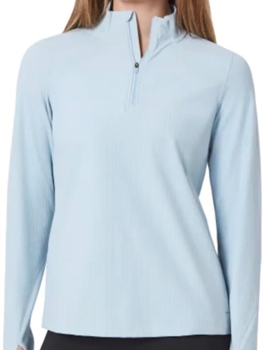 Mondetta Light Blue Long Sleeve Quarter-Zip Top size medium nwt